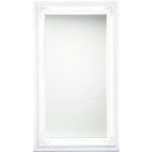 Hvidt spejl facetslebet barok 120x200cm - Se flere store hvide spejle